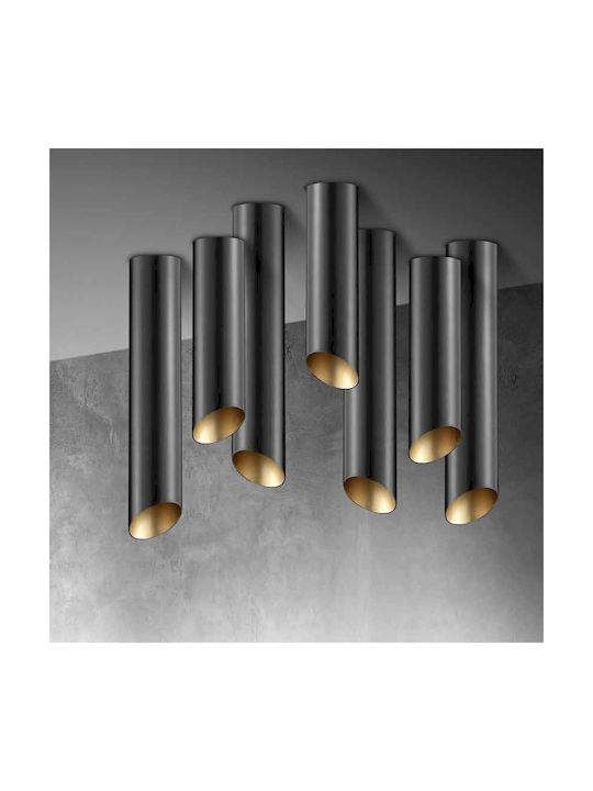 Luma Black Single Spot with Socket GU10 in Black Color Black Gold