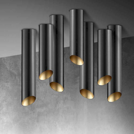 Luma Black Single Spot with Socket GU10 in Black Color Black Gold
