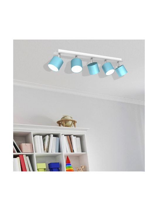 Eko Light Dixie Σποτ με 5 Φώτα και με Ντουί GX53 σε Τιρκουάζ Χρώμα