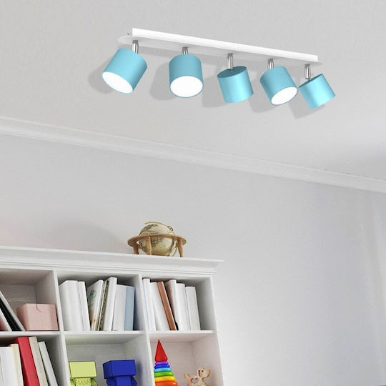Eko Light Dixie Spot with 5 Lights and with Socket GX53 in Turquoise Color