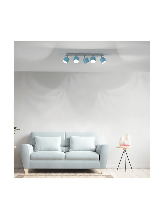 Eko Light Dixie Σποτ με 5 Φώτα και με Ντουί GX53 σε Τιρκουάζ Χρώμα