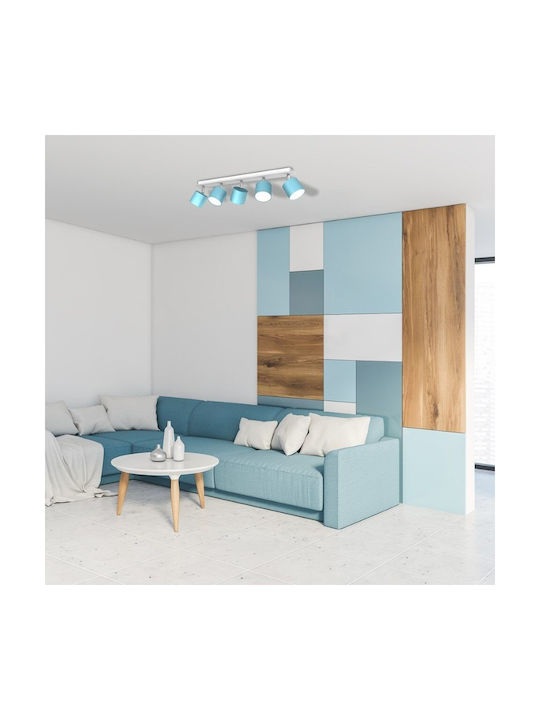 Eko Light Dixie Σποτ με 5 Φώτα και με Ντουί GX53 σε Τιρκουάζ Χρώμα