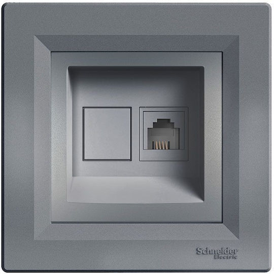 Schneider Electric Asfora Front Single Telephone Socket Gray EPH4100162