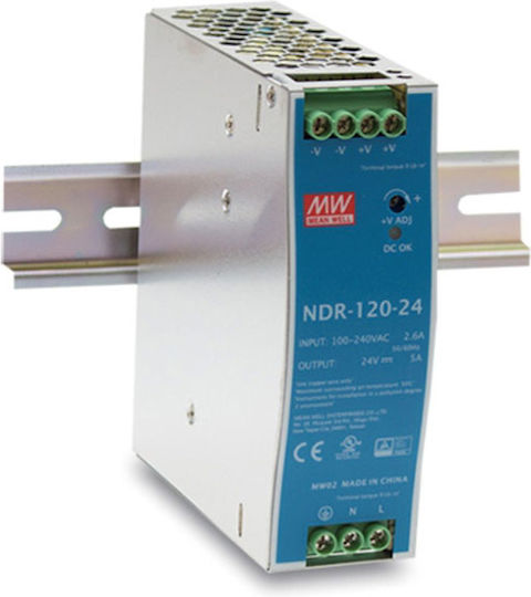 Mean Well SDR75-24 DIN Rail Power Supply 3.2A/24V/75W