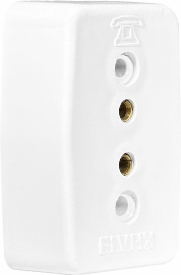 Elvhx Telephone Socket with Single Frame in White Color 3001