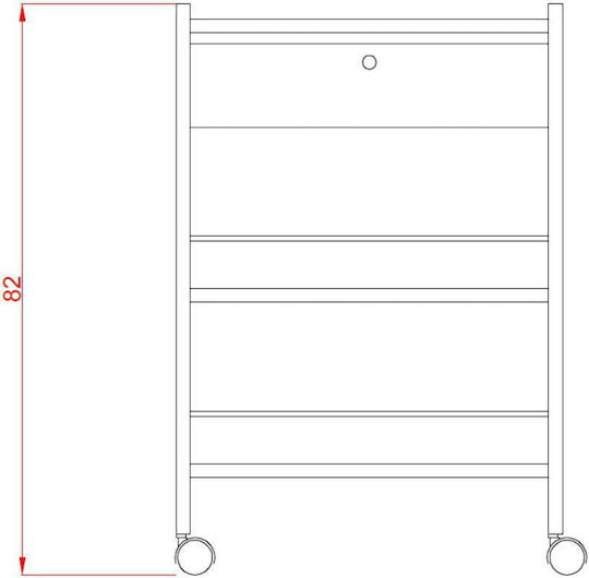 Weelko Τροχήλατο Τραπεζάκι Krankenpflege B55.5xT42xH82cm Easy 1019Α