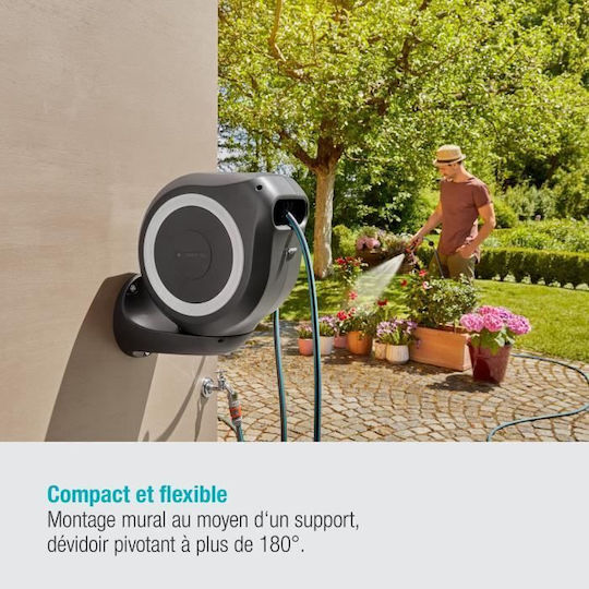 Gardena Rollup M Automatic Watering Wind Wall Mounted with Hose 20m M
