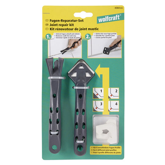 Wolfcraft Scraper Tool with Plastic Handle Suitable for Joints 3pcs