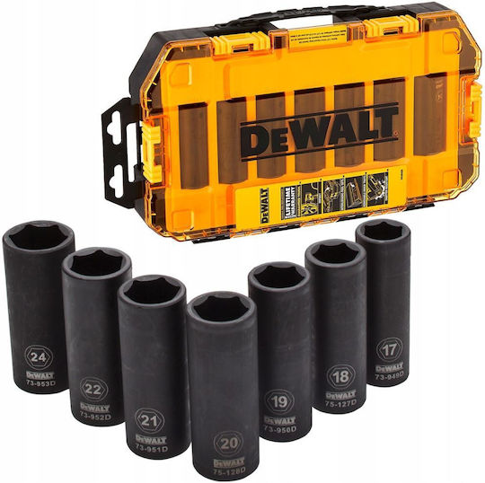 DEWALT Καρυδάκια Αέρος Εξάγωνα με Καρέ Υποδοχής 1/2" Σετ 7τμχ