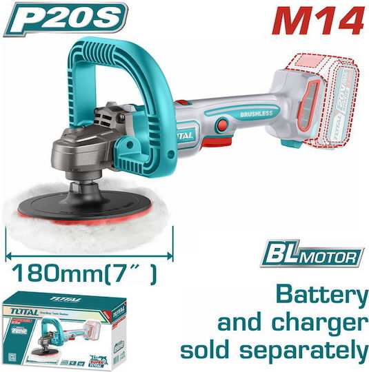 Total Περιστροφικός Αλοιφαδόρος Brushless 20V Solo με Ταχύτητα 400-2500rpm & Ρύθμιση Στροφών