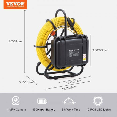 Vevor Ενδοσκοπική Κάμερα με Καλώδιο 91.5m