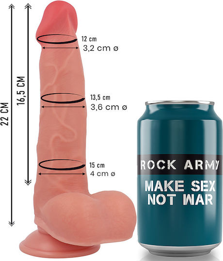 Rock Army Glass Dildo With Suction Cup 22cm