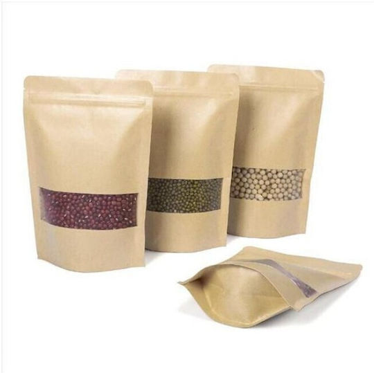 Domani Doypack Ziplock Σακουλάκι Χάρτινο Kraft 100τμχ 30x20cm