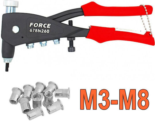Force 678Ν260 Πριτσιναδόρος Τύπου Πιστόλι για Πριτσίνια με Σπείρωμα Μ3-Μ8 Μήκους 250mm