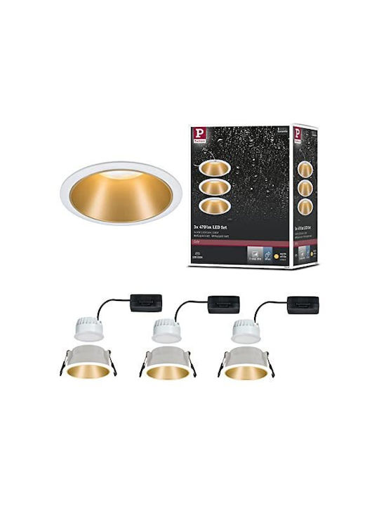 Paulmann Rund Metallisch Einbau Spot mit integriertem LED und Warmweißes Licht Gold 1Stück