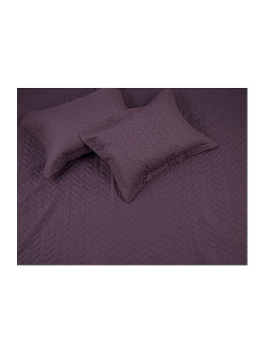 Tac Σετ Κουβερλί King Size από Πολυεστέρα Purple 250x260cm