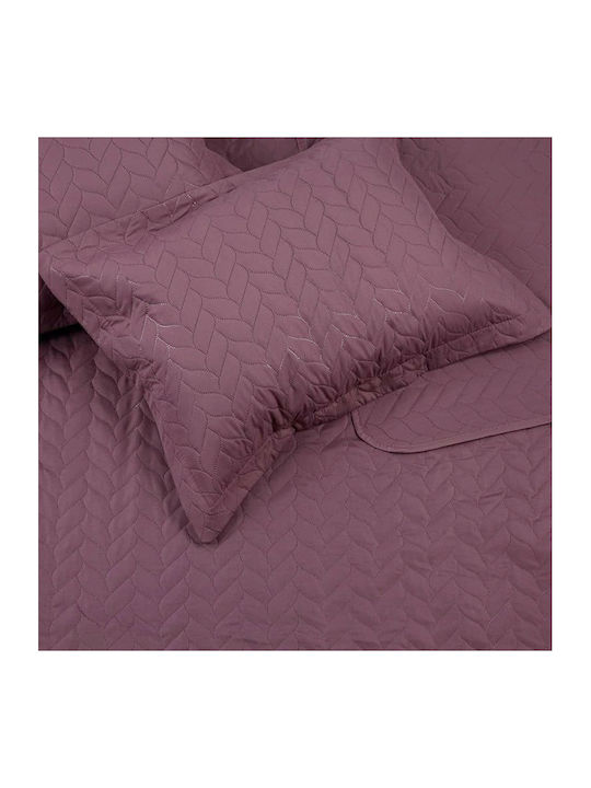 Tac Σετ Κουβερλί King Size από Πολυεστέρα Purple 250x260cm