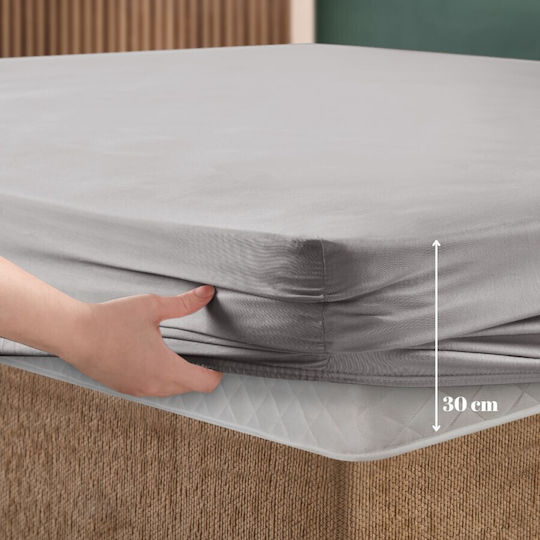 First Choice Σετ Διπλό 3τμχ 140x200εκ. με Λάστιχο Gray (ash)