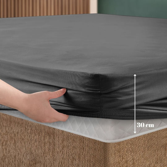 First Choice Σετ Διπλό 3τμχ 140x200εκ. με Λάστιχο Anthracite