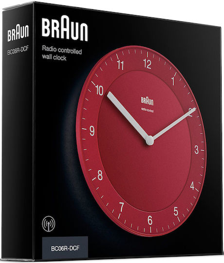Braun Bc06r-dcf Wanduhr Rot Ø20cm