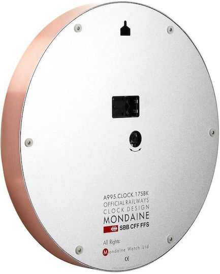 Mondaine Wall Clock Metallic Rose Gold Ø40cm