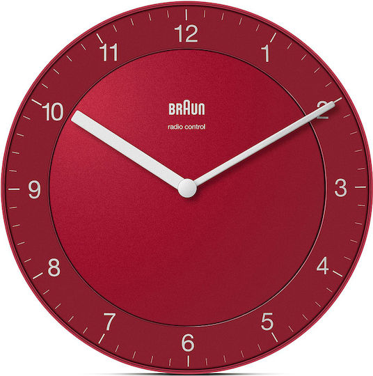 Braun Bc06r-dcf Metallische Wanduhr Rote Ø20cm