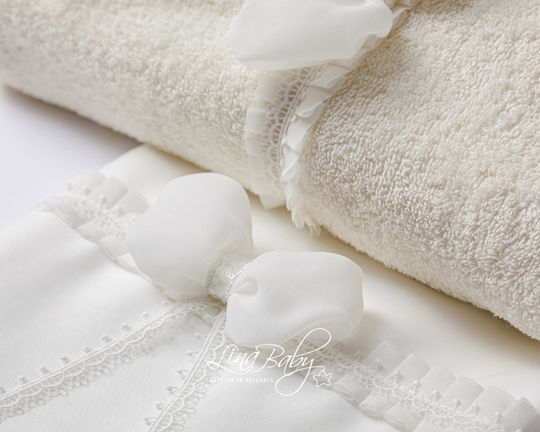 Lina Baby Set Bătături De Botez Ecru 3 Bucăți