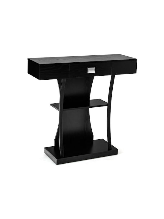 Console Table Wood & Metal Black L91xW30xH88cm