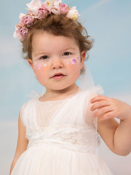 Bambolino Valentina Ecru Baptism Dress Made of Tulle
