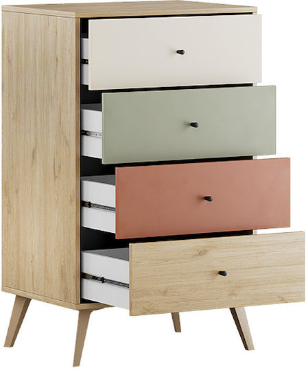 Terra Wooden Chest of Drawers Florida Oak 60x44x100cm