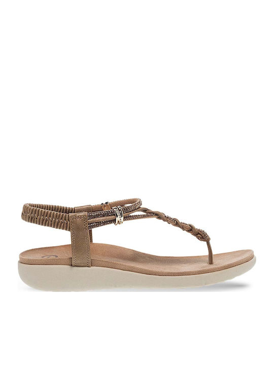 Flache Sandalen für Damen in Braun Farbe