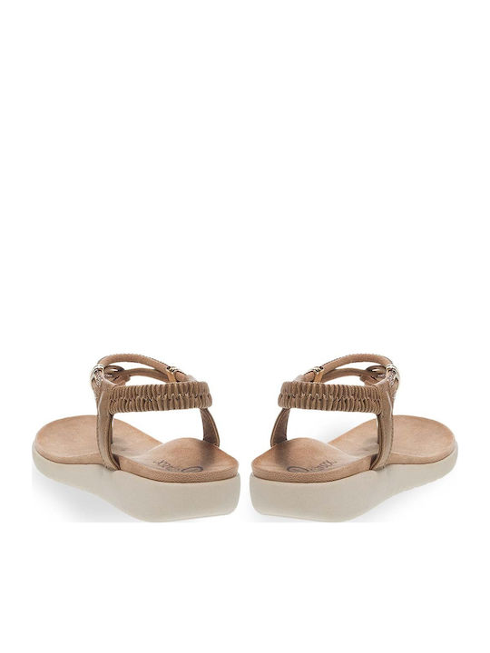 Flache Sandalen für Damen in Braun Farbe