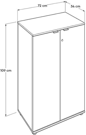 Office Cabinet Rio Wooden with Lock Anthracite 72x34x109cm
