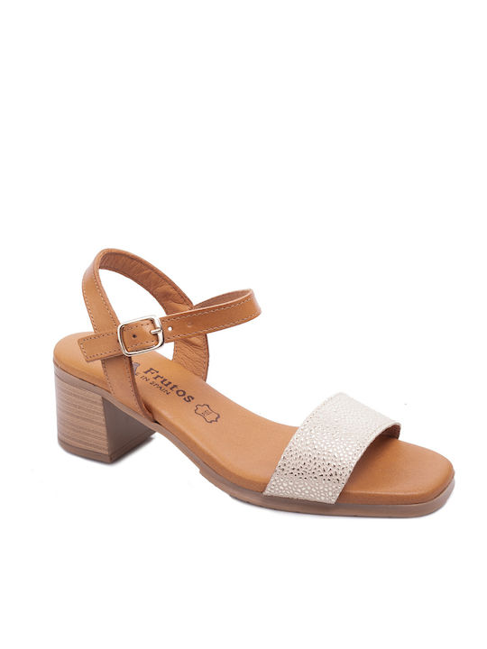 Leather Sandals Anatomic Λευκό/Ταμπά