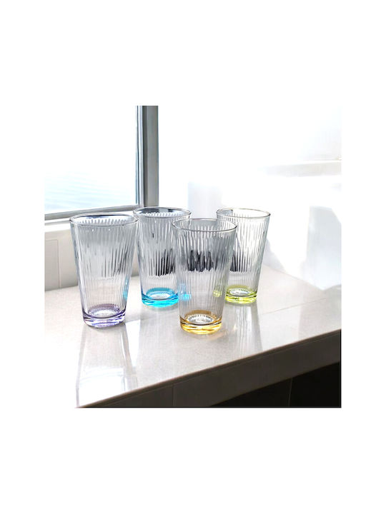 Gurallar Set of Glasses Water made of Glass in Purple Color 325ml 6pcs