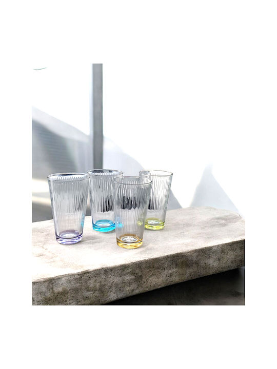 Gurallar Set of Glasses Water made of Glass in Blue Color 325ml 6pcs