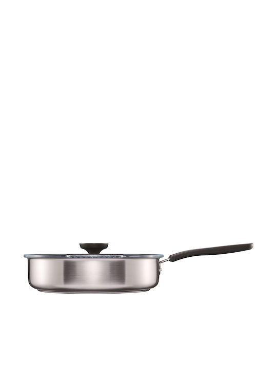 Fiskars Pan With Lid made of Stainless Steel with Non-Stick Coating 26cm