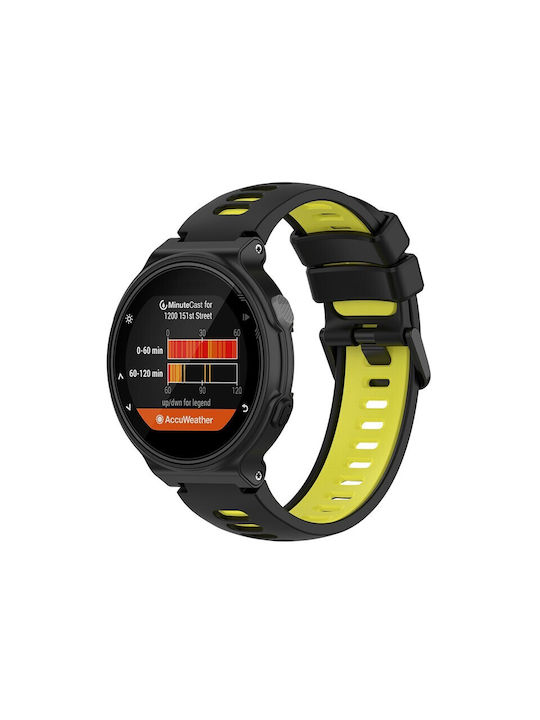 Best Accessories Silicone Strap Two-color Black Yellow Garmin Forerunner 220 230 235 620 630 735xt