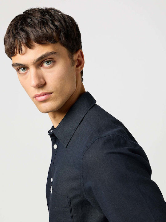 Short-sleeved Linen Shirt Black