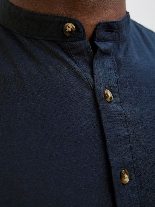 Langärmlig Baumwolle Hemd Navy Blazer, Blue