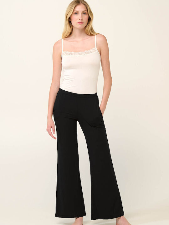 Dama Tesatura Pantaloni cu Elastic Albastru