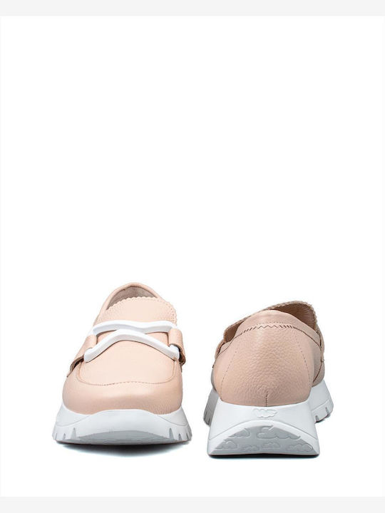 Δερμάτινα Γυναικεία Loafers σε Ροζ Χρώμα