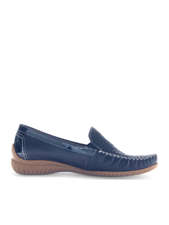 Δερμάτινα Γυναικεία Loafers σε Μπλε Χρώμα