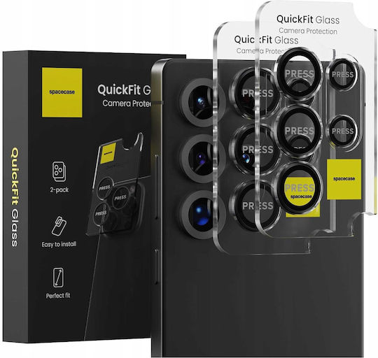 Spacecase Quickfit Προστασία Κάμερας Tempered Glass Μαύρο για το Samsung Galaxy S25 Ultra