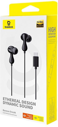 Baseus Encok Cz20 In-Ear Freisprecheinrichtung Kopfhörer mit Stecker USB-C Schwarz