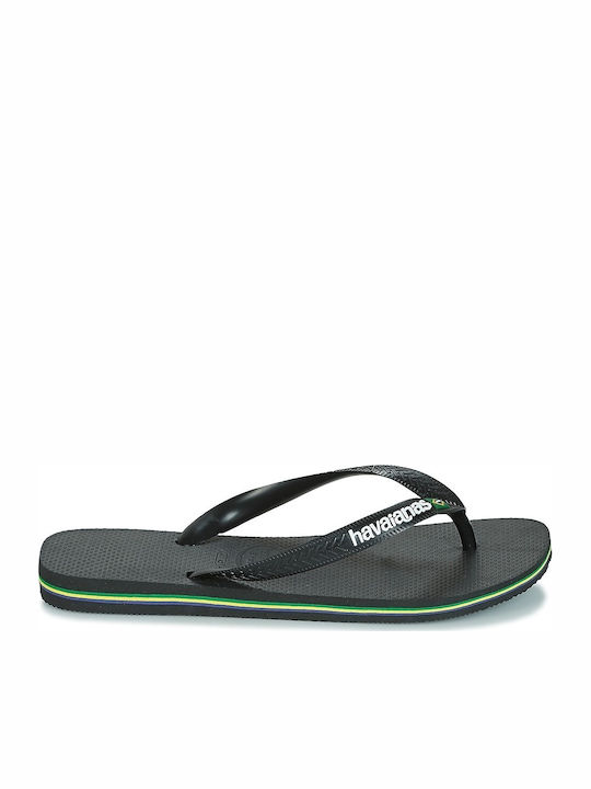 Havaianas Brasil Logo Flip Flops Μαύρα Havaianas Brasil Logo Flip Flops Μαύρα