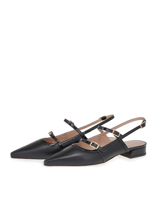Γυναικείες Μπαλαρίνες Slingback σε Μαύρο Χρώμα