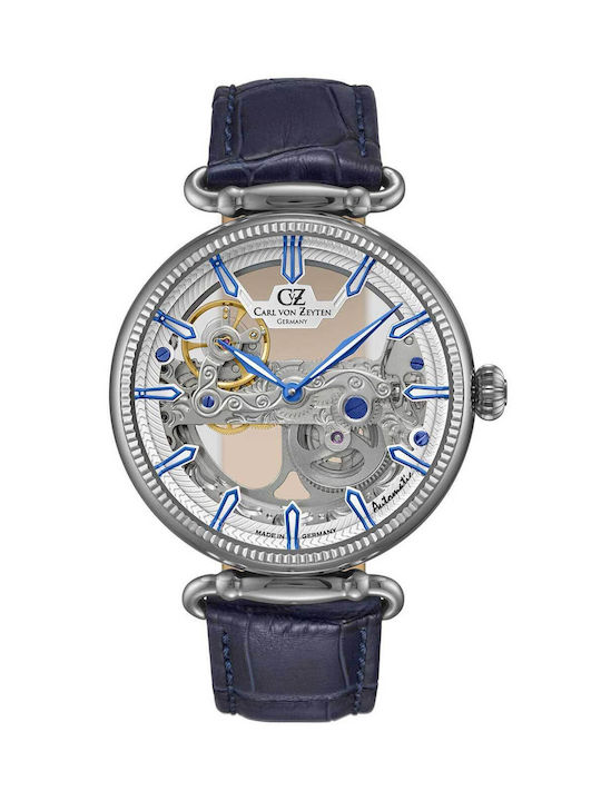 Carl Von Zeyten Elzach Men's Watch 42mm Automatic with Blue Metal Bracelet