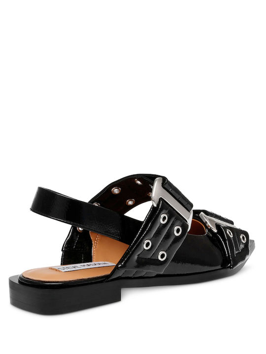 Grand Aves Sandals from Patent Leather Black