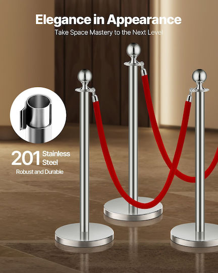 Vevor Safety Barrier Post Silver 1.5m QTGLZDSDYSHROLPEMV0